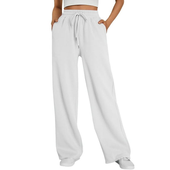 Womens Sweatpants 2024 Autumn/Winter Elastic High Waisted Drawstring Loose Pants Sanitary Pants Casual Wide Leg Sports Pants