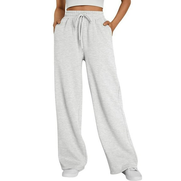 Womens Sweatpants 2024 Autumn/Winter Elastic High Waisted Drawstring Loose Pants Sanitary Pants Casual Wide Leg Sports Pants