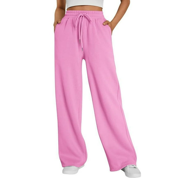 Womens Sweatpants 2024 Autumn/Winter Elastic High Waisted Drawstring Loose Pants Sanitary Pants Casual Wide Leg Sports Pants