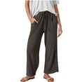 thumbnail image 1 of Womens Sweatpants 2025 Baggy Wide Solid Color Baggy Wide-Leg Pants Casual Elastic-Waistband Pocket Pants Athletic Pants for Workout, Jogging, Running Dark Gray XL, 1 of 8