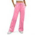 thumbnail image 1 of Womens Sweatpants 2025 Fall Baggy Wide Leg Sweatpant Fleece Lined Straight Leg Sweat Pants Pink S, 1 of 4