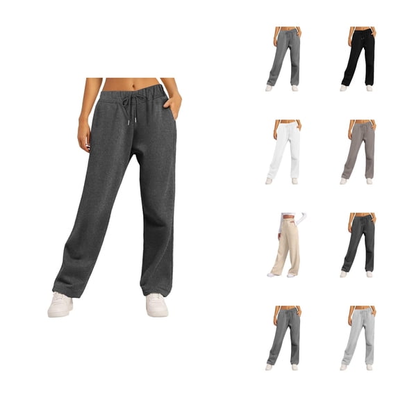 Womens Sweatpants 2026 Fall Winter Fashion Elastic High Waist Drawstring Loose Wide Leg Casual Yoga Pants with Pockets