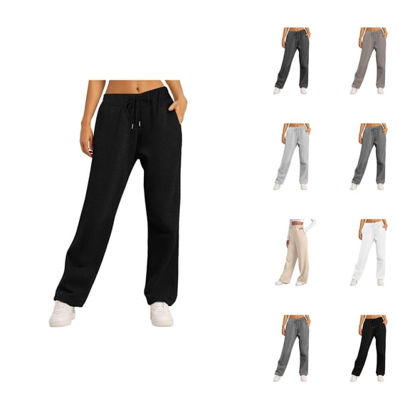 Womens Sweatpants 2026 Fall Winter Trendy Drawstring Elastic High Waist Loose Wide Leg Casual Yoga Pants with Pockets