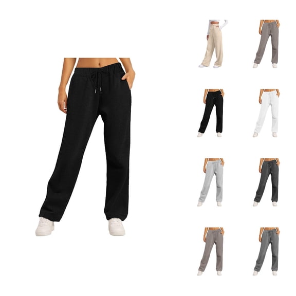 Womens Sweatpants 2026 Fall Winter Trendy Elastic High Waist Drawstring Loose Wide Leg Casual Yoga Pants with Pockets