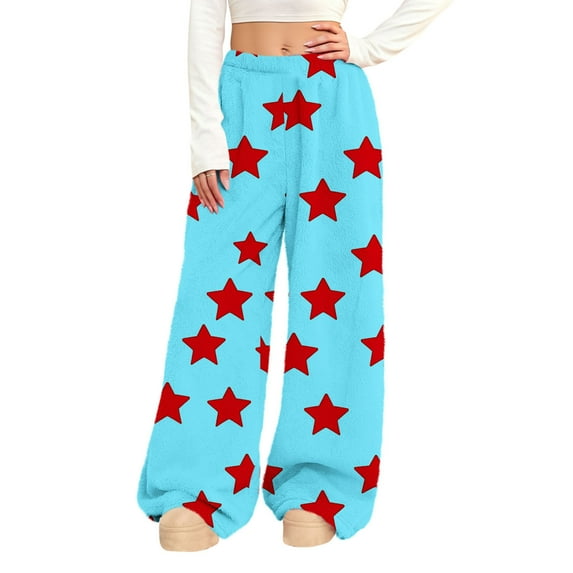Womens Sweatpants 2026 Summer Valentine's Day Heart Print Casual Drawstring Elastic Waist Sweatpants Side Pockets