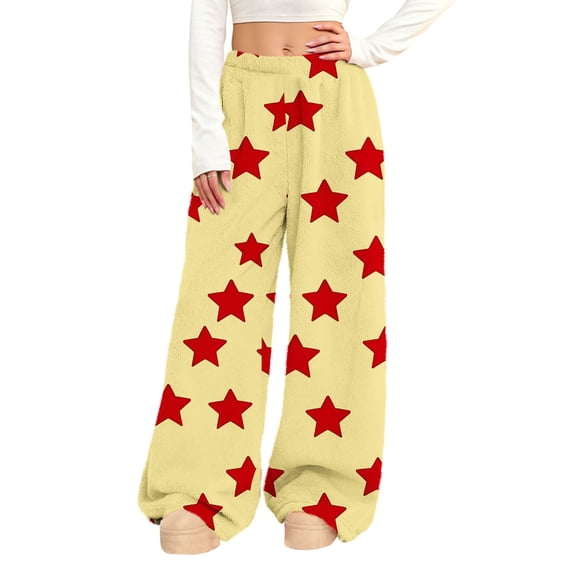 Womens Sweatpants 2026 Summer Valentine's Day Heart Print Casual Drawstring Elastic Waist Sweatpants Side Pockets