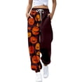 thumbnail image 1 of Womens Sweatpants 3D Digital Halloween Printed Casual Sport Pants Red Fashion Outfits Clothes M, 1 of 3