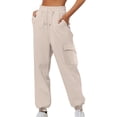 thumbnail image 1 of Womens Sweatpants, Cargo Sweatpants for Women Baggy Casual Fleece Joggers Drawstring High Waisted Fall Fashion Sweatpants with Pockets, 1 of 5