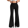 thumbnail image 1 of Womens Sweatpants, Comdrip Women Fashion Casual High Waisted Solid Color Wide Leg Sweatpants Womens Flare Sweatpants Black L, 1 of 6