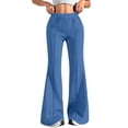 thumbnail image 1 of Womens Sweatpants, Comdrip Women Fashion Casual High Waisted Solid Color Wide Leg Sweatpants Womens Flare Sweatpants Blue M, 1 of 6