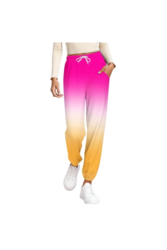 Womens Sweatpants Cotton Joggers with Pockets Ombre Tie Dye Lounge Sweat Pants Tapered Casual Running Workout Yoga