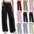 thumbnail image 1 of Womens Sweatpants Drawstring Elastic Low Waist Pants Straight Leg Low Rise Sweatpants Pants for Jogger Sweatpants With Pockets Black S, 1 of 8
