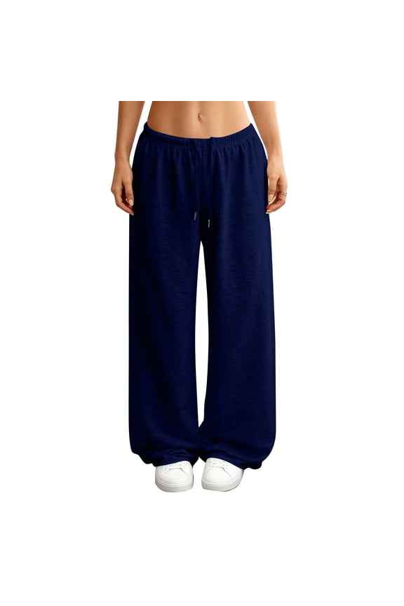 Womens Sweatpants Elastic Waist Baggy Soft Comfy Active Casual Snow Pants Womens Navy Xl