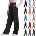 thumbnail image 1 of Womens Sweatpants Fall Baggy Wide Leg Sweatpant Fleece Lined Straight Leg Sweat Pants, 1 of 7