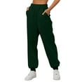 thumbnail image 1 of Womens Sweatpants Fall Fleece Solid Color Elastic Waist Jogger Pants Relaxed Fit Comfy Athleisure Trousers With Pockets Womens Pants Casual, 1 of 6