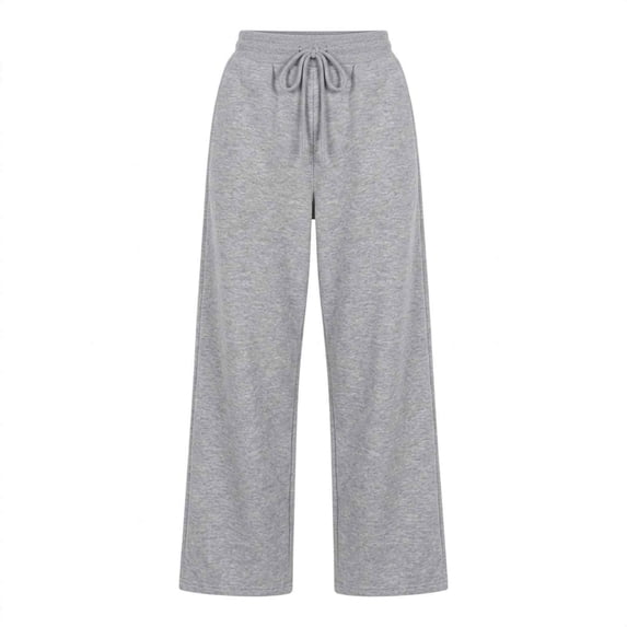 Womens Sweatpants Fleece Lined with Pocekts Baggy Soft Casual Elastic Waist Drawstring Wide Leg Pants Gray 3XL