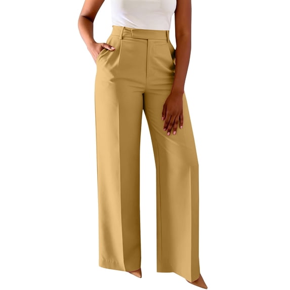 Womens Sweatpants High Waist Straight Leg Flattering Casual Suit Long Wide Leg Sweatpants Women Gold Xl