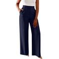 thumbnail image 1 of Womens Sweatpants High Waist Straight Leg Flattering Casual Suit Long Wide Leg Sweatpants Women Navy M, 1 of 6
