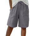 thumbnail image 1 of Womens Sweatpants High Waisted Knee Length Wide Leg Casual Shorts Gray Fashion Outfits Clothes XXXXL, 1 of 3