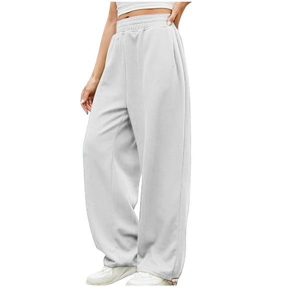 Womens Sweatpants Joggers Straight Leg Sweatpants for Women Joggers with Pockets Fleece High Waist Lightweight Lounge Pants Comfy Baggy Drawstring Yoga Pants Sweatpants for Teen Girls