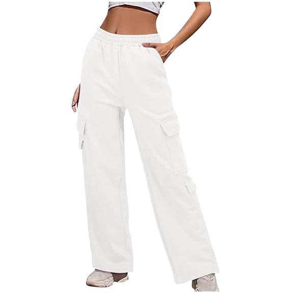 Womens Sweatpants Joggers Wide Leg Sweatpants Womens Fleece High Waist Joggers with Pockets Relaxed Fit Lounge Pants Comfy Baggy Drawstring Yoga Pants Petite Sweatpants for Women