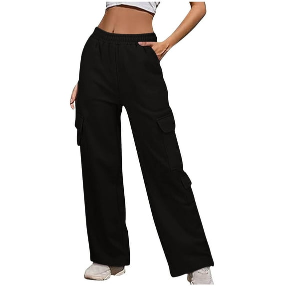 Womens Sweatpants Joggers Wide Leg Sweatpants Womens Joggers with Pockets Fleece High Waist Lightweight Ladies Sweatpants Baggy Drawstring Athletic Sweat Pants Petite Sweatpants for Women
