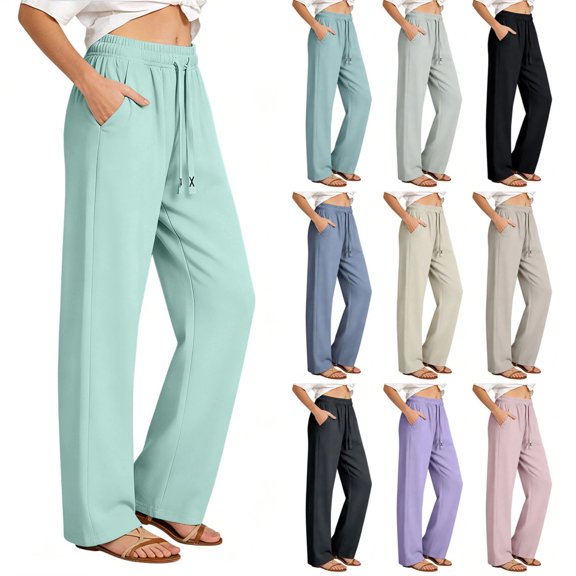 Womens Sweatpants Lightweight Drawstring Quick Dry Workout Pants Straight Leg Elastic Waist Joggers with Pockets,S,#02 Mint Green