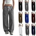 thumbnail image 1 of Womens Sweatpants Ndbuld Women's Fashion Casual Solid Color Drawstring Sweatpants With Pockets Black M, 1 of 8