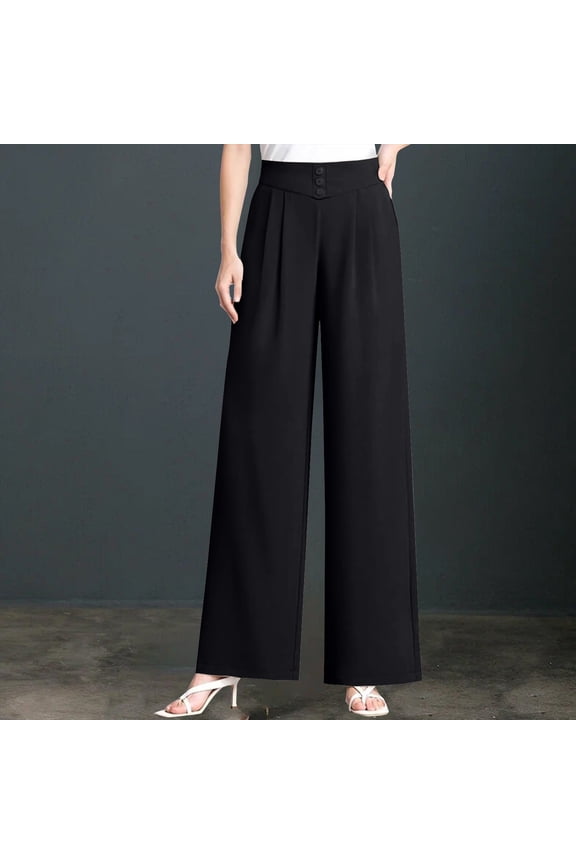 Womens Sweatpants Pants for Women EllaFlow Soft High Waist Pull On Wide Leg Pants Drape Pant for Senior Over 50 Fashion Clothing