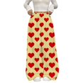 thumbnail image 1 of Womens Sweatpants Plush Flannel Fuzzy Heart Print Elastic Lounge Wide Leg Sweatpants Women Pink 2Xl, 1 of 8