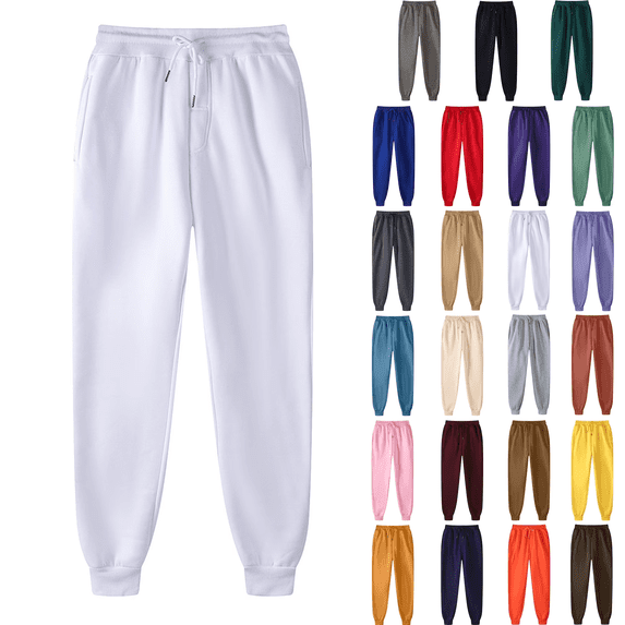 Womens Sweatpants Sawvnm Mens Sweatpants with Pockets, Mens Jogging Pants Elastic Bottom, Soft Hip-hop Sweatpants for Men Women Fall Winter Clothes 2025 White S