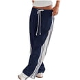 thumbnail image 1 of Womens Sweatpants Sevevn Women's Wide Leg Pants Drawstring High Rise Side Striped Slouchy Palazzo Pants with Pockets, 1 of 4
