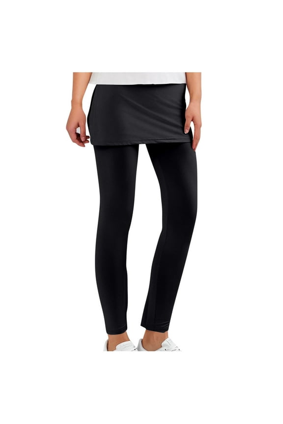 Womens Sweatpants, Skirted Leggings for Women Tennis Golf Skorts Comfort Workout High Waisted Gym Yoga Pants with Mini Skirt