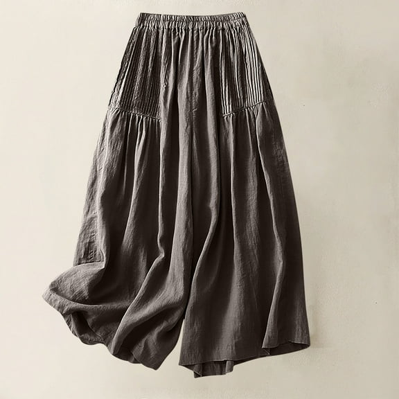 Womens Sweatpants Tall Woman Summer Pants Linen Solid Color Fashionable Casual Comfortable Wide Leg Pants