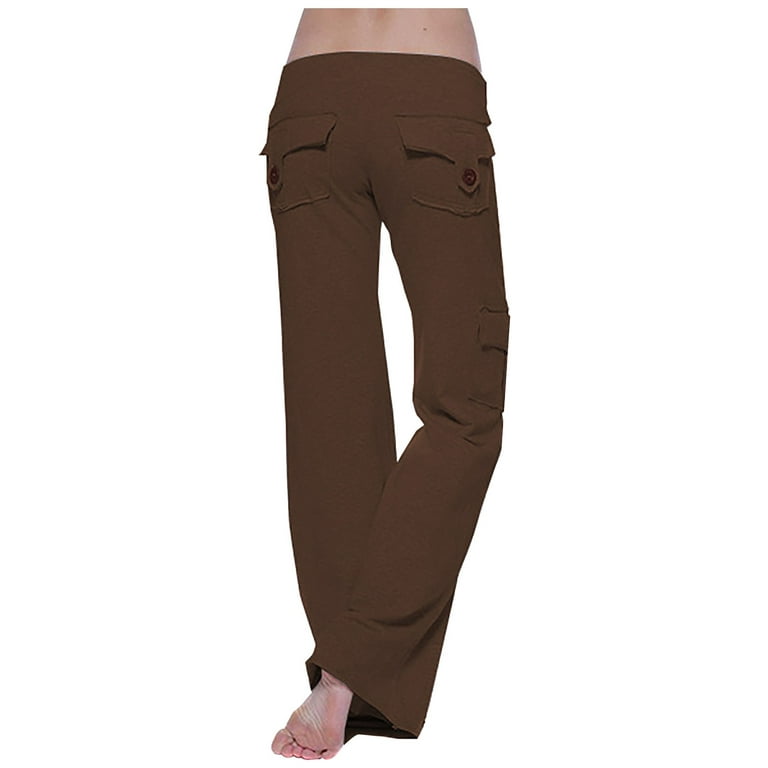 Womens Sweatpants Tall Women Elastic Waist Casual Cargo Pants Joggers Yoga  Pants Pockets Wide Leg Pants