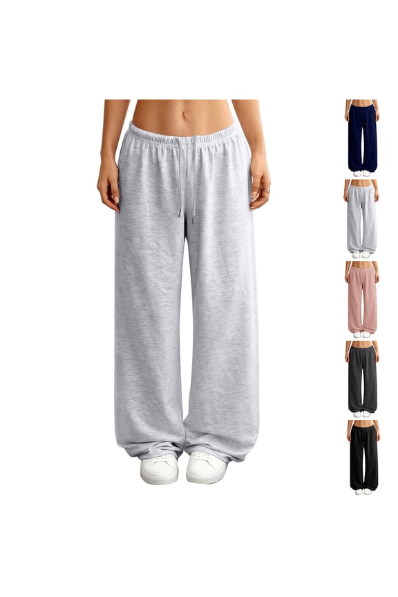Womens Sweatpants Wide Leg Drawstring Workout Casual Baggy Pants High Waist with Pockets