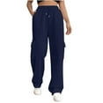thumbnail image 1 of Womens Sweatpants Wide Leg Loose Fit Elastic High Waisted Drawstring Joggers with Pockets Fall Athletic Comfy Pants Y2k Sweatpants for Teen Girls Ladies Pants for Womens Fashion Lounge Pants, 1 of 5