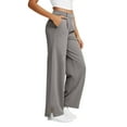 thumbnail image 1 of Womens Sweatpants Wide-leg with Pockets Sport Casual Solid Color Fashion Elastic Waist Button Pockect Yoga Pants Athletic Pants for Workout, Jogging, Running Dark Gray M, 1 of 5