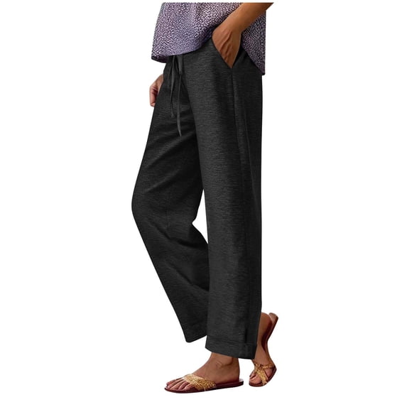 Womens Sweatpants Wide-leg with Pockets, Lightweight Quick Dry Athletic Workout Soft Pants for Gym, Yoga, Running,Travel, Work Black XXL