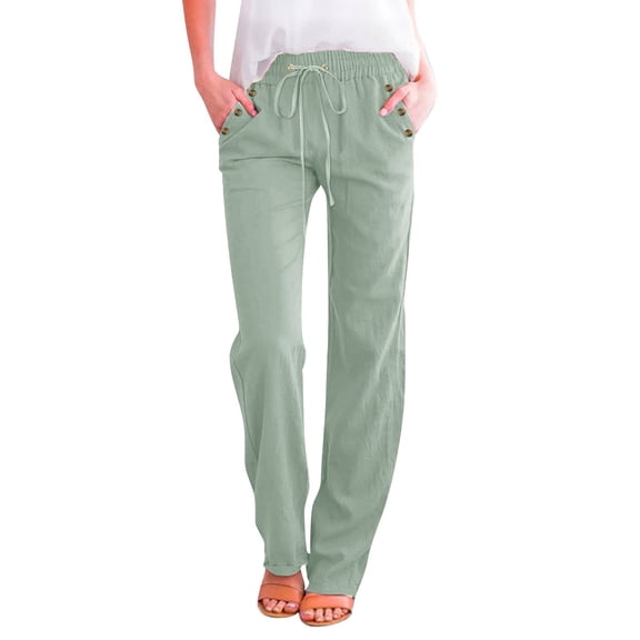 Womens Sweatpants Women Fashion Solid Color Cotton Elastic Long Pants Beach Leisure Trousers Fashion Clothing