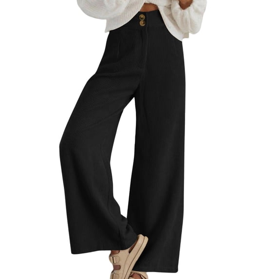 Womens Sweatpants Women Sweatpants Wide Leg Women Fashion Solid Casual Trousers Sport Button Pocket Long Pants,Black,L