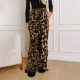 thumbnail image 1 of Womens Sweatpants Women's Leopard Print and Red Wide Leg Pant with Pocket Fashion Clothing, 1 of 6