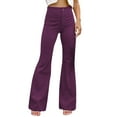 thumbnail image 1 of Womens Sweatpants Women's Solid Color Corduroy Temperament Women's Trousers Micro Lapels High Waist Casual Pants Fashion Clothing, 1 of 6