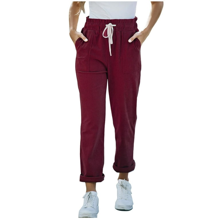 Womens Sweatpants for Fall Casual High Waisted Straight Leg Belt Loop Loose  Comfy with Pockets Pants 