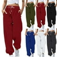 thumbnail image 1 of Womens Sweatpants with Pocket Women Solid Color Elastic Waist Casual Sweat Pants With Side Pockets White L, 1 of 7