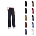 thumbnail image 1 of Womens Sweatpants with Pockets Elastic High Waist Drawstring Relaxed Fit Casual Straight Leg Sweat Pants Trousers, 1 of 7