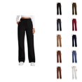 thumbnail image 1 of Womens Sweatpants with Pockets Elastic High Waist Drawstring Relaxed Fit Casual Straight Leg Sweat Pants Trousers, 1 of 7