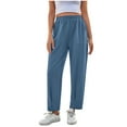thumbnail image 1 of Womens Sweatpants with Pockets High Waisted Drawstring Casual Loose Sport Pant Trendy Elastic Long Pants, 1 of 8