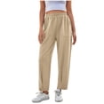 thumbnail image 1 of Womens Sweatpants with Pockets High Waisted Drawstring Casual Loose Sport Pant Trendy Elastic Long Pants, 1 of 8