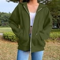 thumbnail image 1 of Womens Sweatshirt Casual Long Sleeve Pockets Zipper Green Fall Jackets 2025 Winter Clothes ( 2XL ), 1 of 7